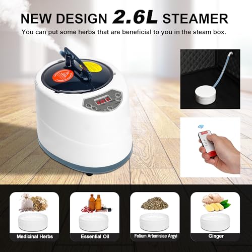 Portable Steam Sauna Box with 2.6L & 1500W±10% Folding Chair X90764