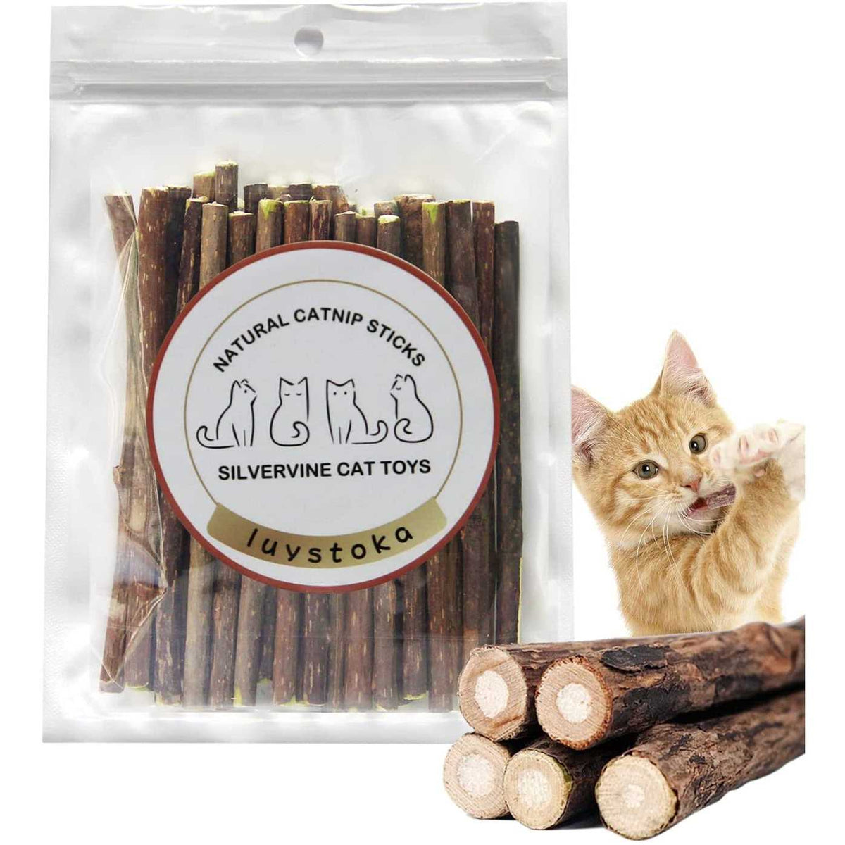 30pcs Catnip Silvervine Sticks Kitten Chew Toys R652537