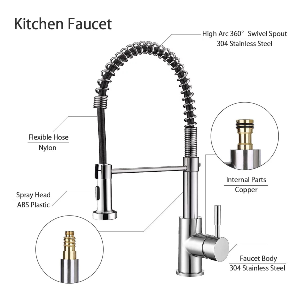 Single Handle Pull Down Kitchen Faucet S571291