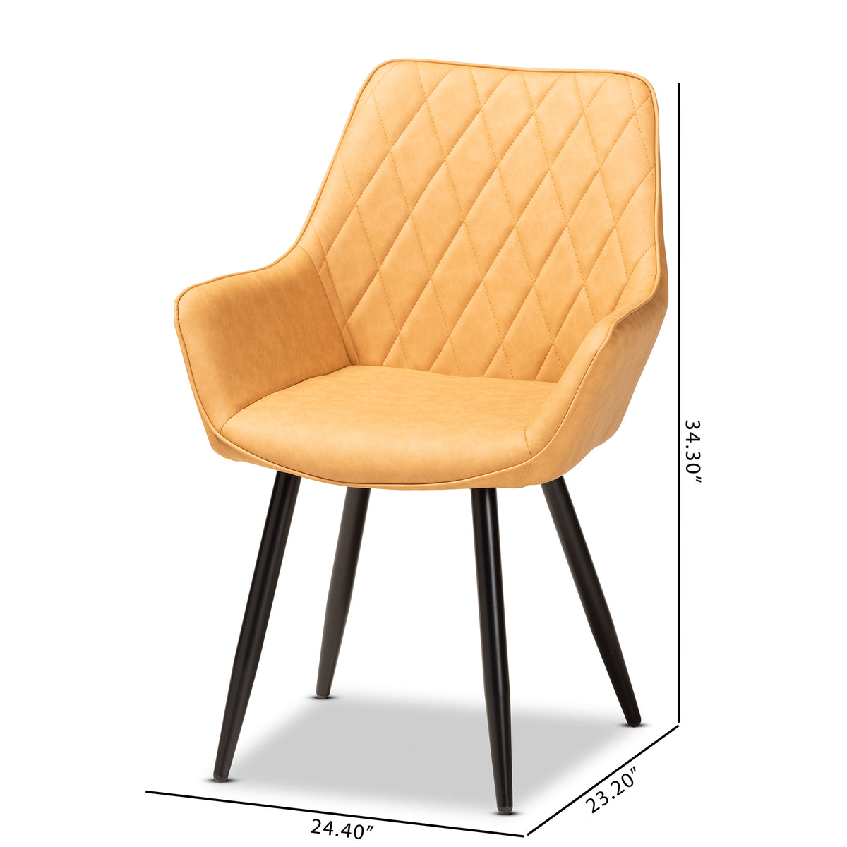 Tan Faux Leather 4-Piece Dining Chair Set Y338