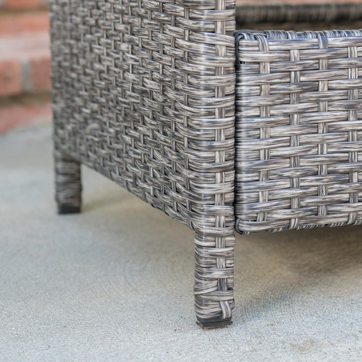 Mixed Black Outdoor Wicker Barcart F4161