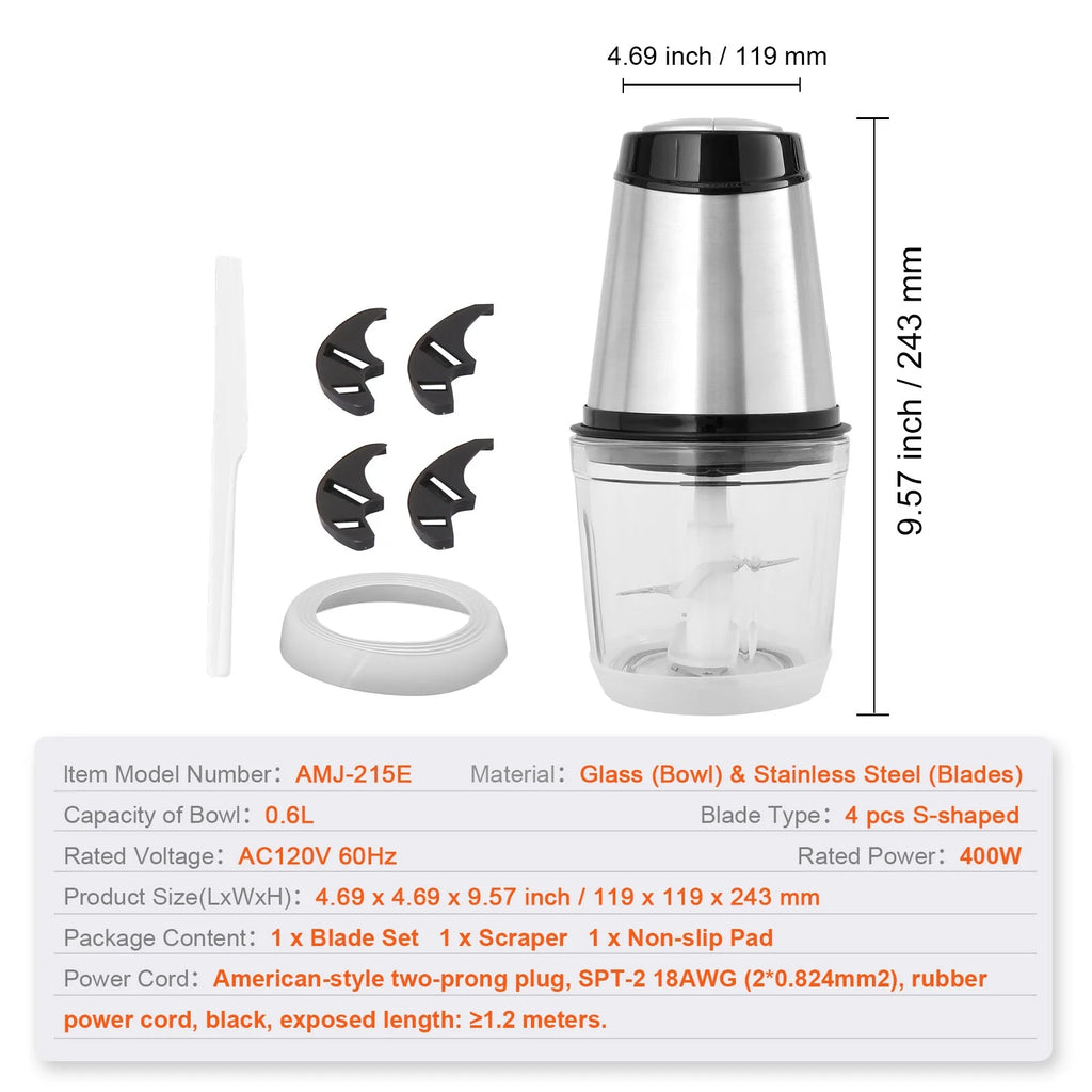 2.5 Cup Glass Electric Food Chopper V531