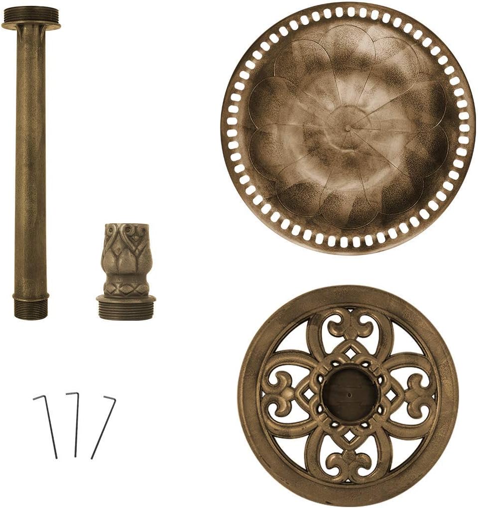 28 Inch Copper Polyresin Bird Bath P837968