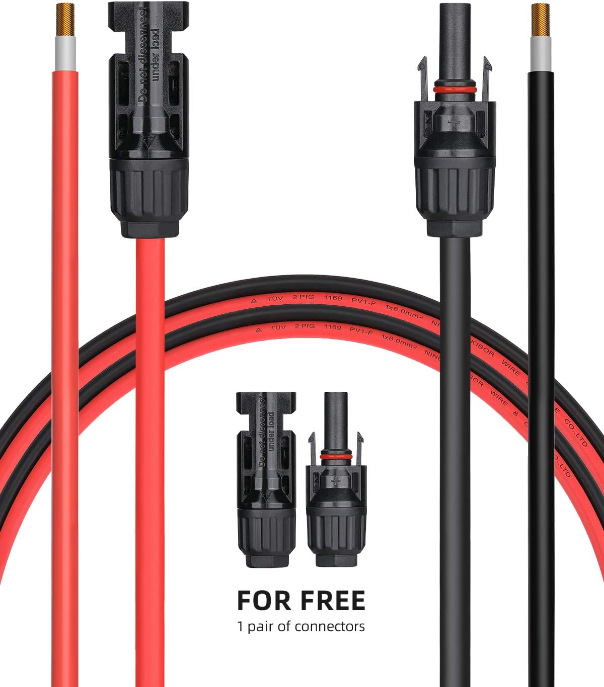 100Feet 10AWG Solar Extension Cable with Female and Male Connector L197481
