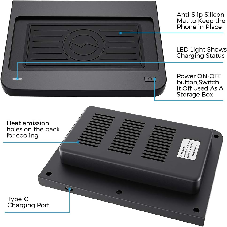 Wireless Phone Charger Pad for Audi Q5 SQ5 2018 2019 2020 Center Console, Pack of 2 Z337