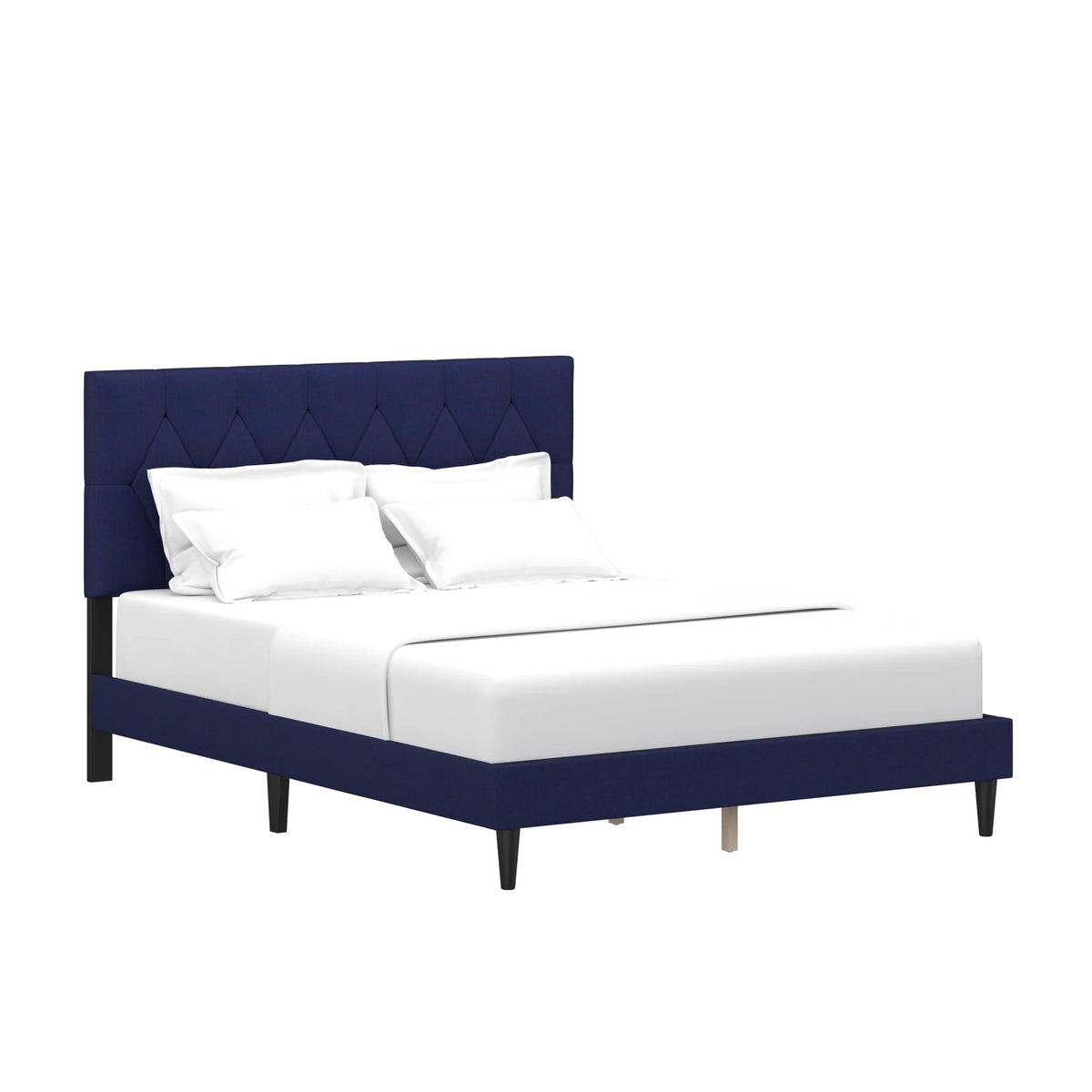 Gray Diamond Tufted Upholstered Queen Platform Bed G80474