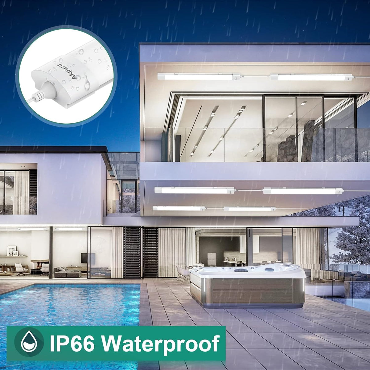 Under-Counter Light Plug in, Waterproof Kitchen Lights Under Cabinet, 5000K 1700Lm 16W 1.4FT Plug in Lights for Ceiling with Switch, Linkable LED Tube Light for Workbench...(2PCS) Pack of 2 P90066
