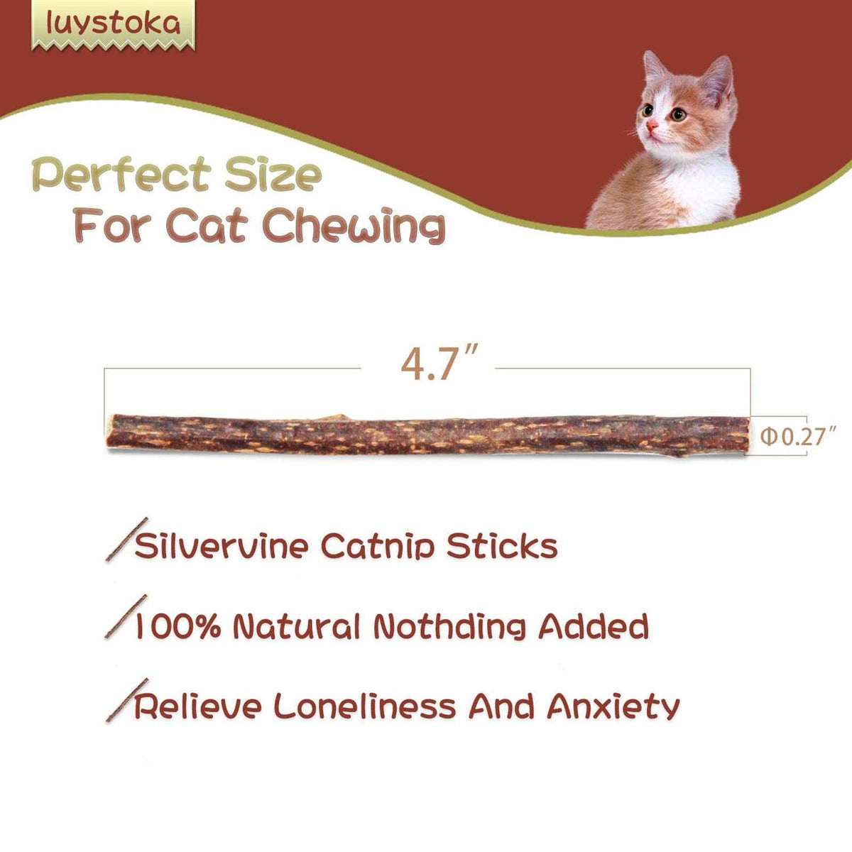 30pcs Catnip Silvervine Sticks Kitten Chew Toys R652537