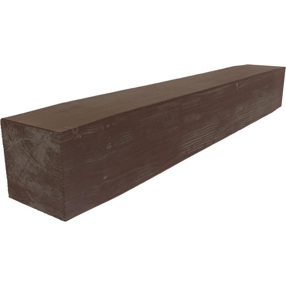 Sandblasted Faux Wood Fireplace Mantel, Aged Pecan E456