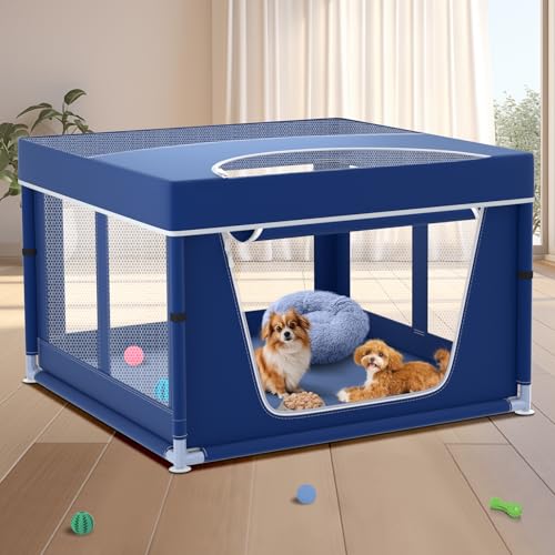 Blue Puppy Playpen with Top Cover K69316
