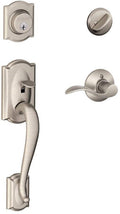 Single Cylinder Handleset and Accent Lever - Satin Nickel Q41908