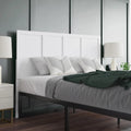 Queen Size Four Panel Wooden Adjustable Headboard In White T502391