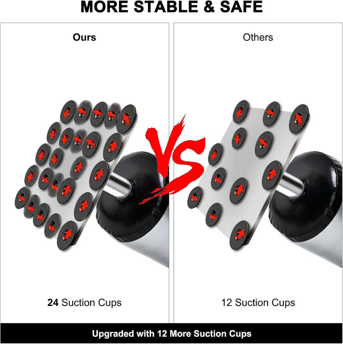 Black Freestanding Punching Bag with Suction Cup Steel Base X773