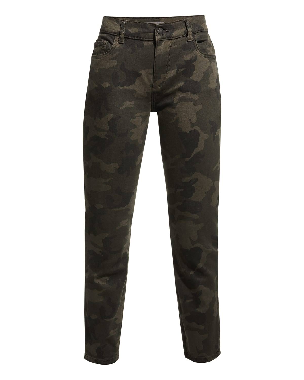Skinny Mid Rise Crop 32 Dark Camo N646