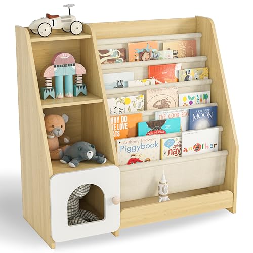 Natural Wooden 5 Sling Kids Bookshelf A247