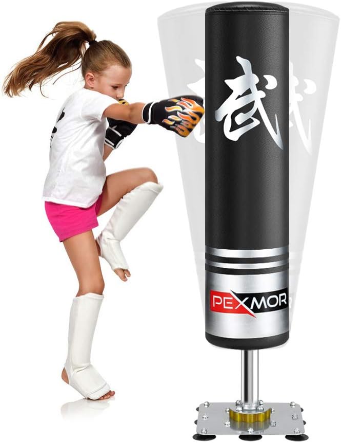 Black Freestanding Punching Bag with Suction Cup Steel Base X773