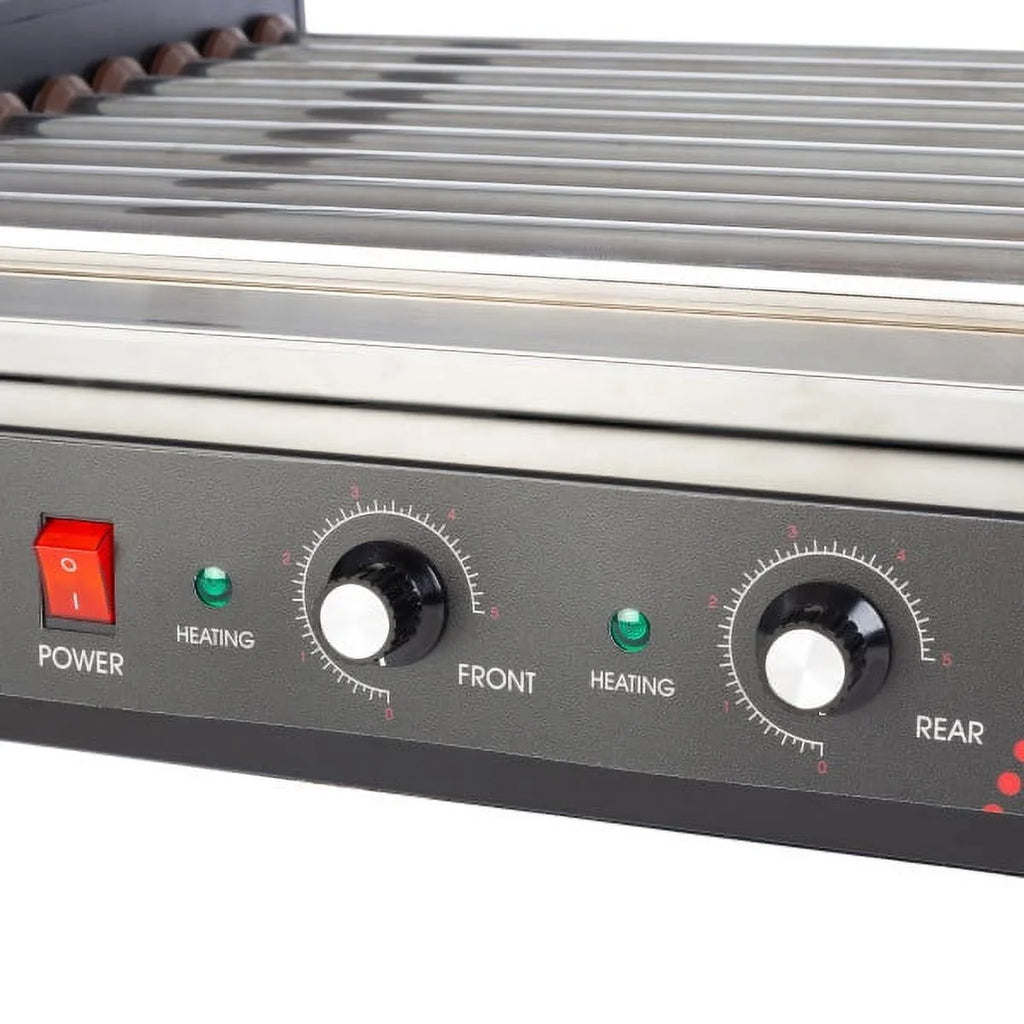 9-Roller Hot Dog Grill with Bun Warmer and Cover F204891