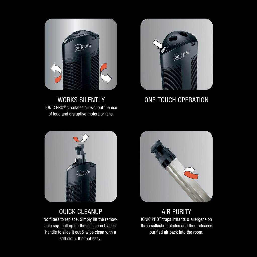 Black Compact Ionic Air Purifier K61199