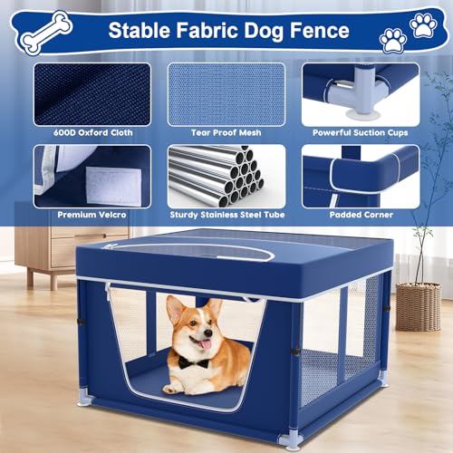 Blue Puppy Playpen with Top Cover K69316