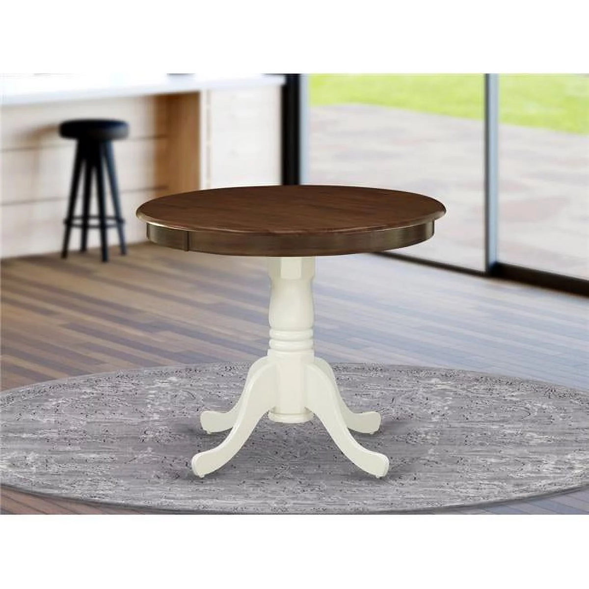 36 in. Round Rubber Wood Dining Table with Pedestal Z584