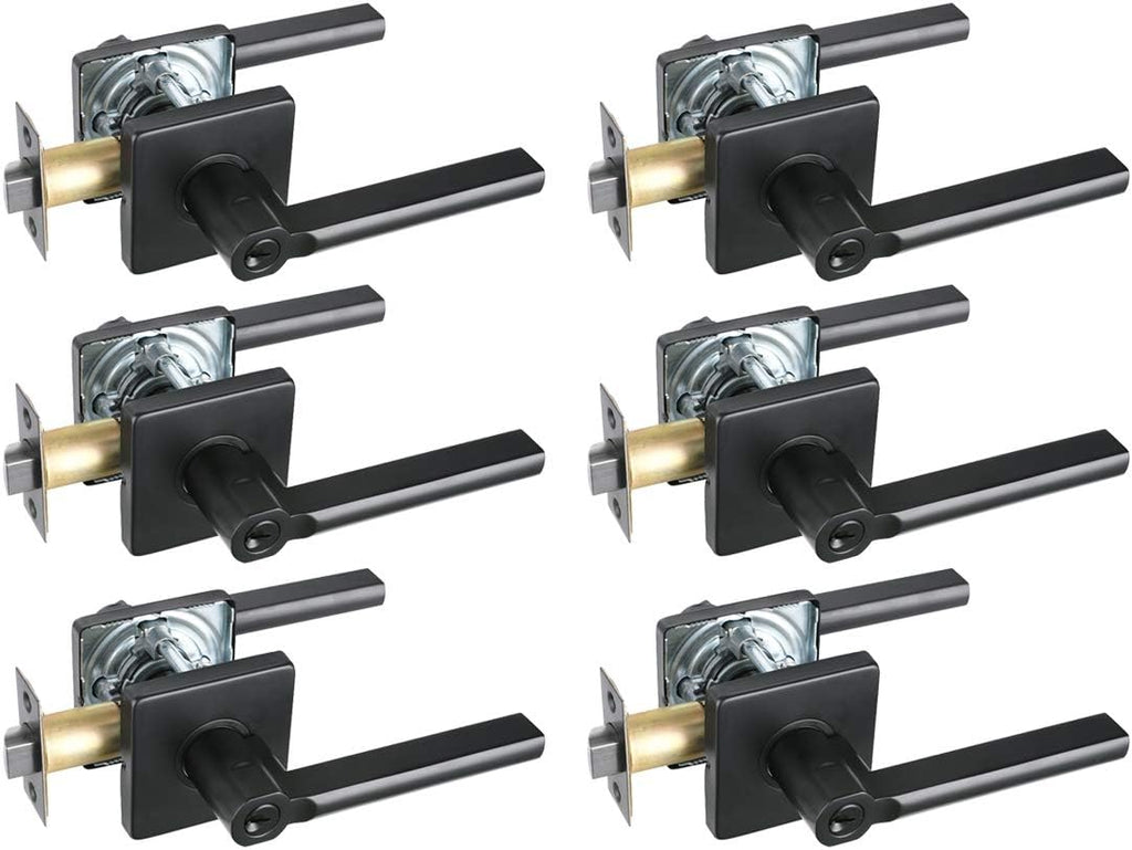 (3Pack) Keyed Alike Entry Lever Lock in Venetian Matt Black D65127