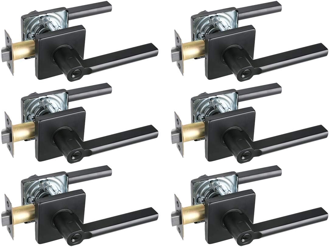 (3Pack) Keyed Alike Entry Lever Lock in Venetian Matt Black D65127