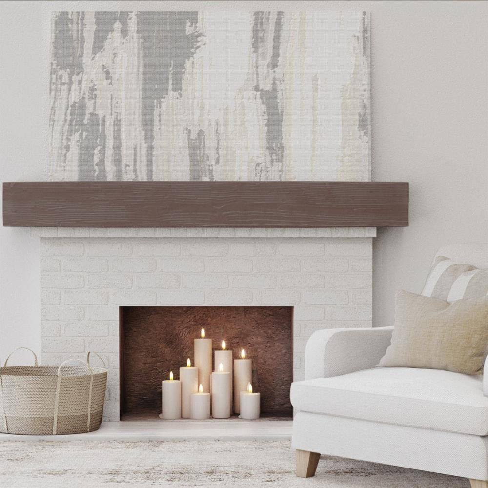 Sandblasted Faux Wood Fireplace Mantel, Aged Pecan E456