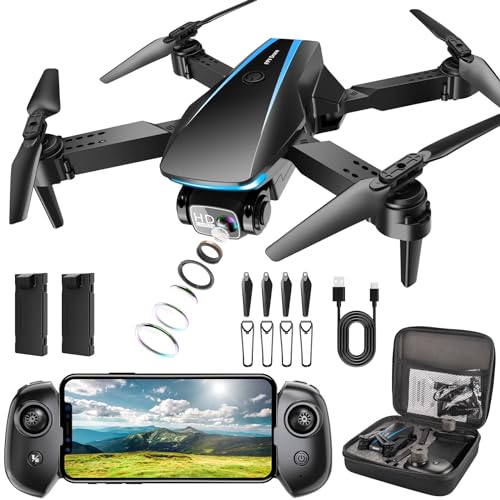 1080P HD Foldable Drone with 2 Batteries and Carrying Case A622008