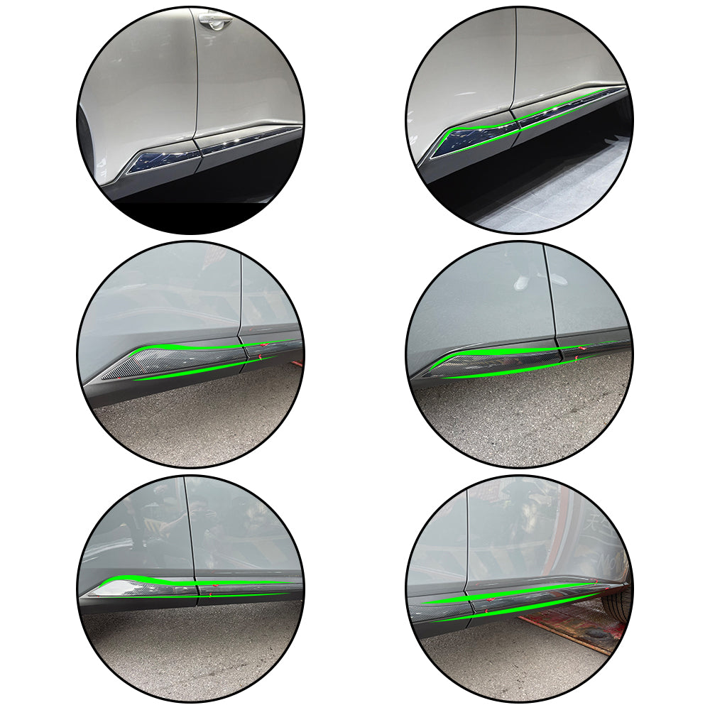 ABS Imitate Carbon Fiber 4Pcs Door Side Molding Trims A1603