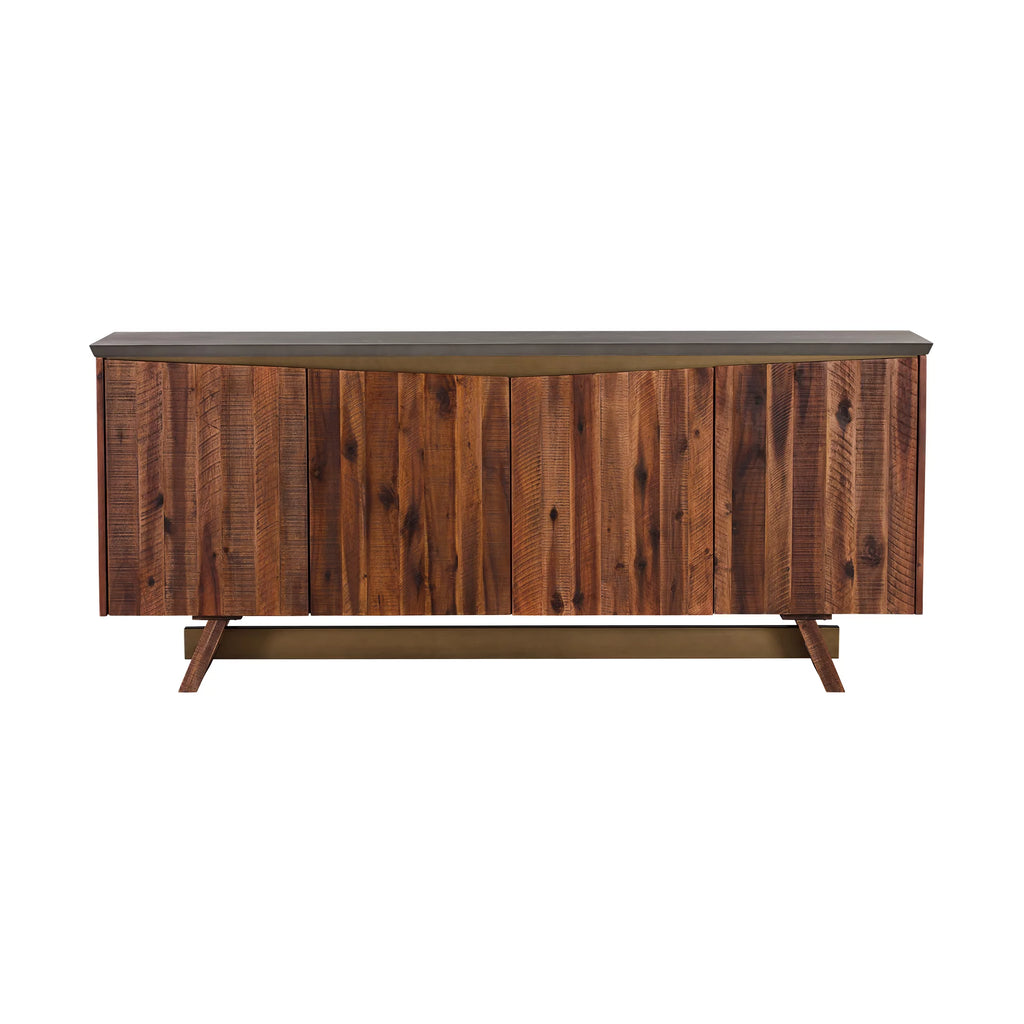 4 Door Acacia Wood and Concrete Sideboard Buffet T27072