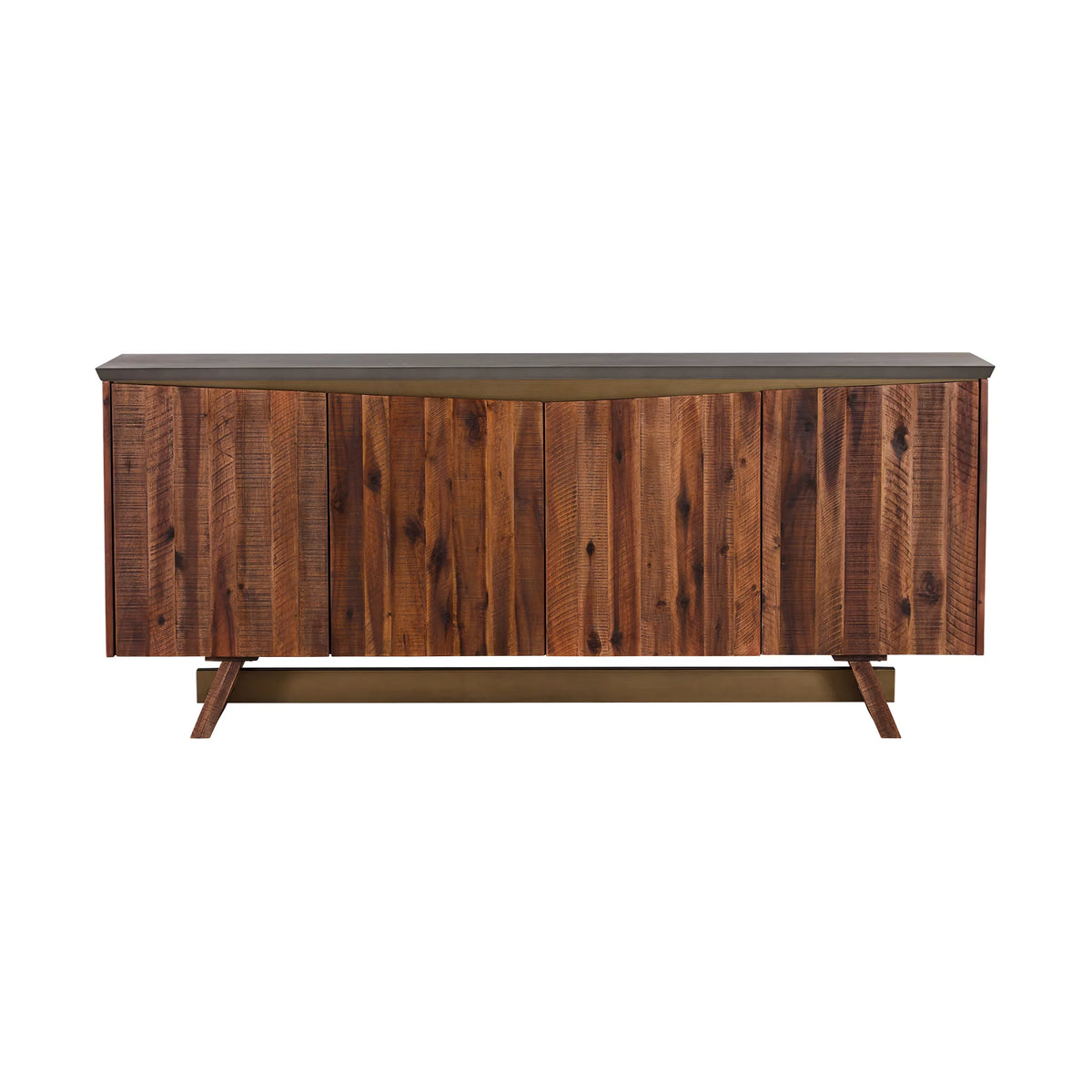 4 Door Acacia Wood and Concrete Sideboard Buffet T27072