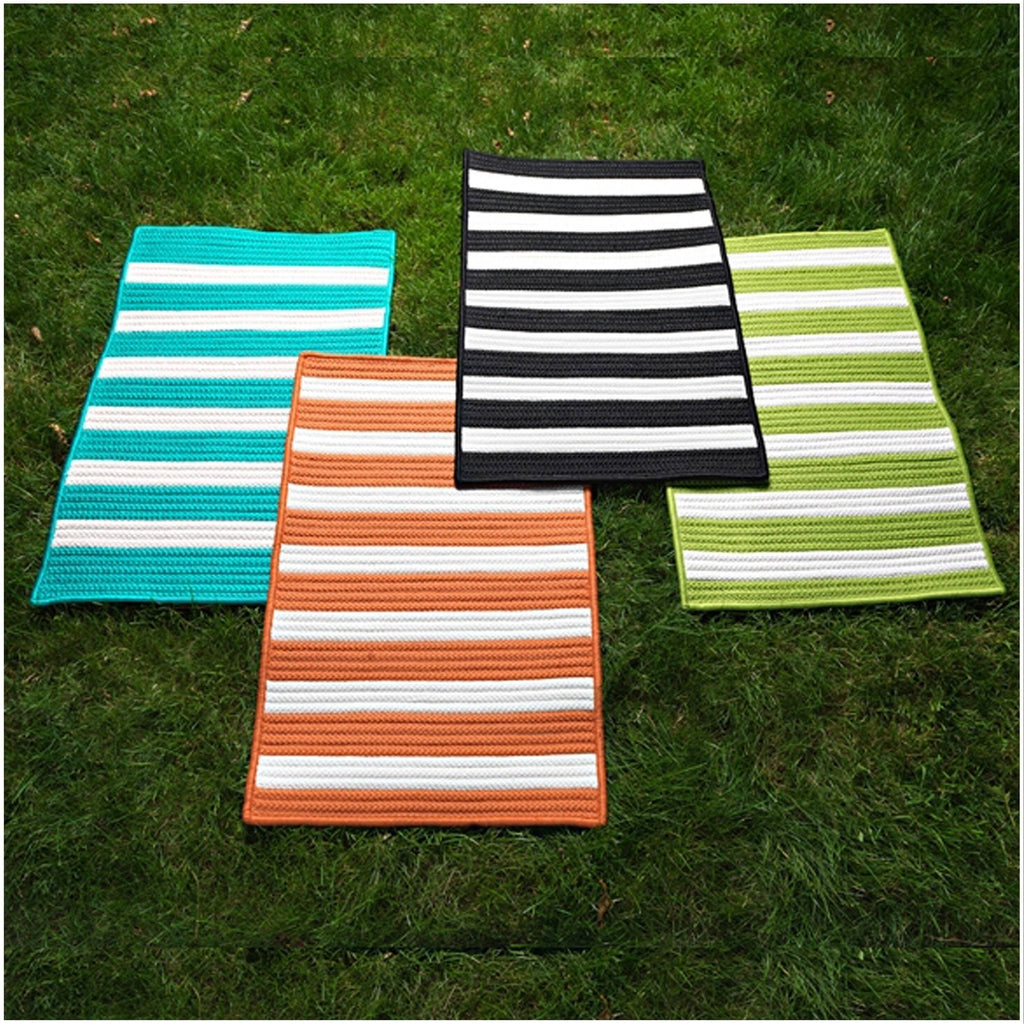 Black White Stripe Rug G8719