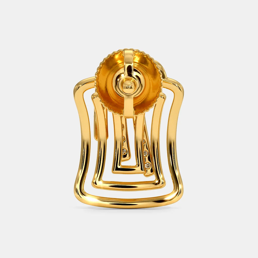 18Kt Yellow Gold Diamond Stud Earrings V70843