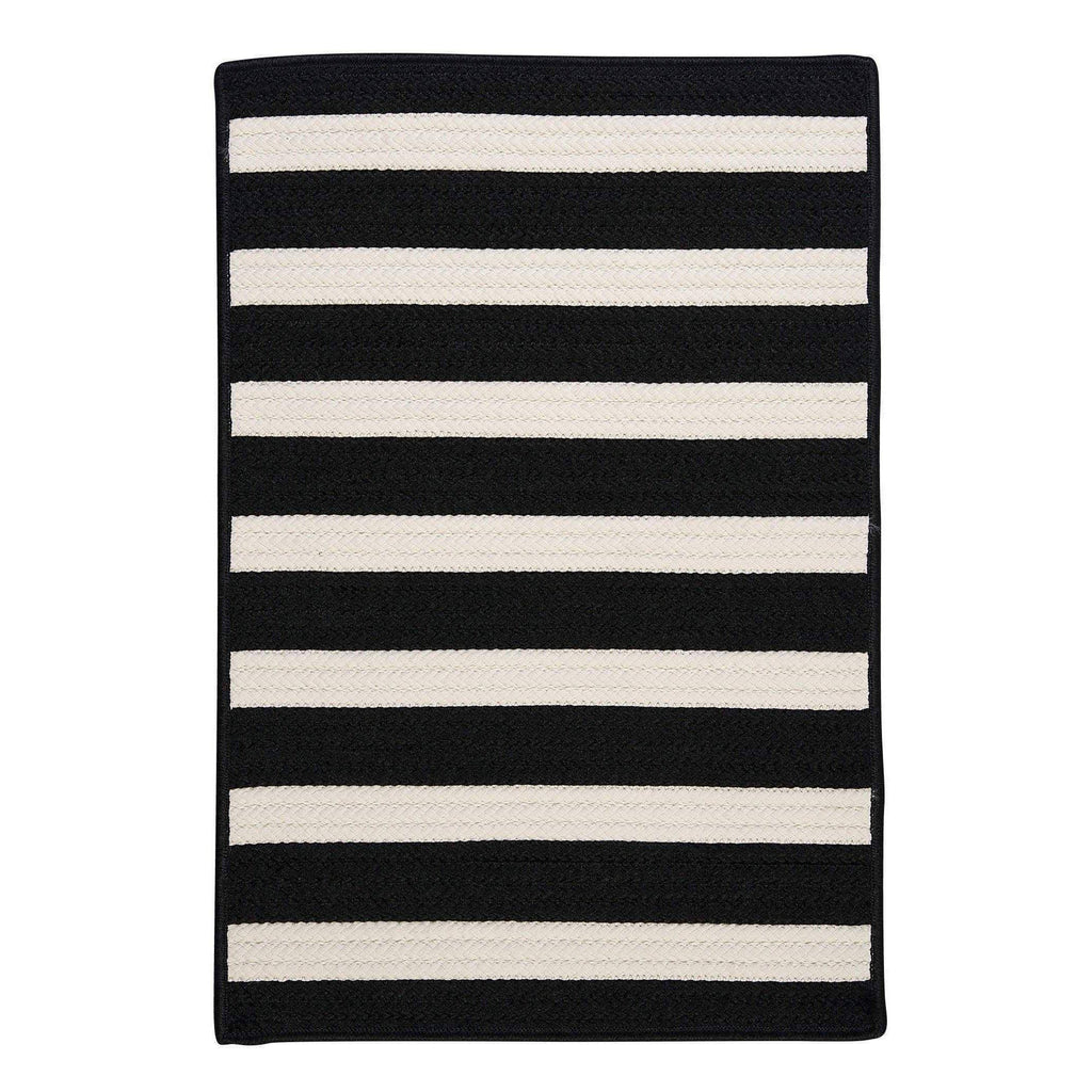 Black White Stripe Rug G8719