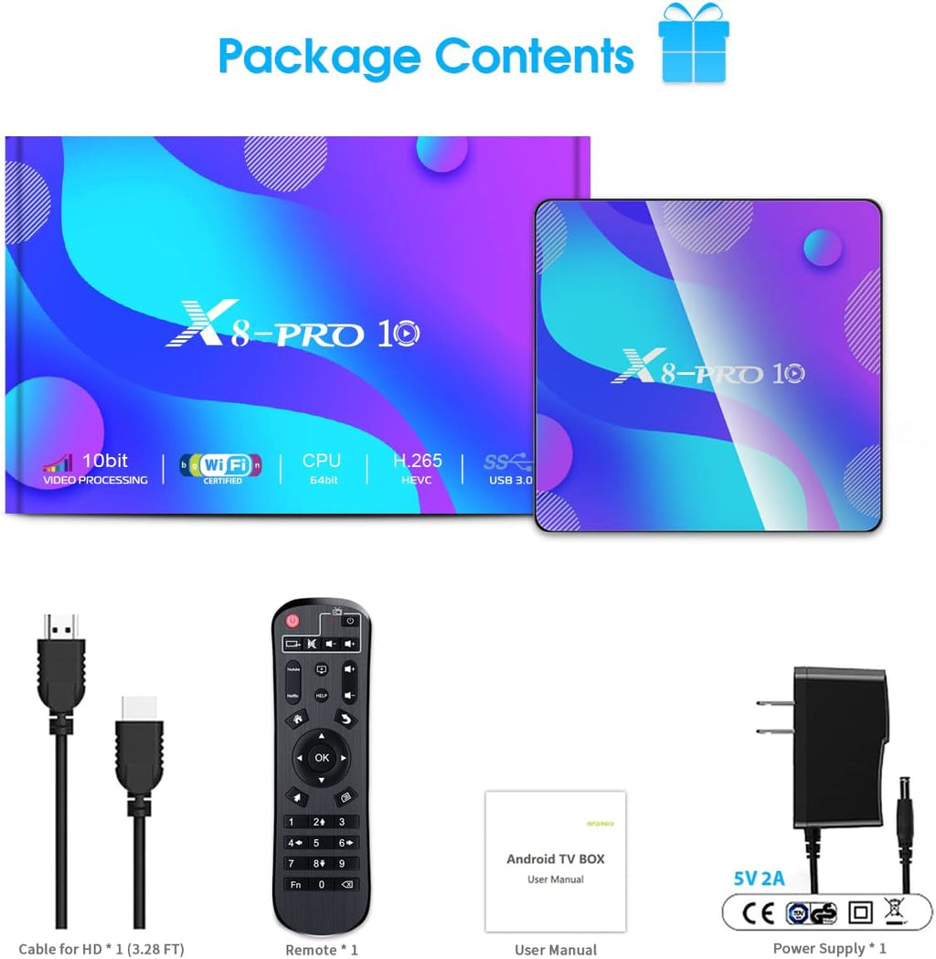 Android 11.0 TV Box 4GB RAM 64GB ROM Quad-Core 4K Pack of 2 G778188
