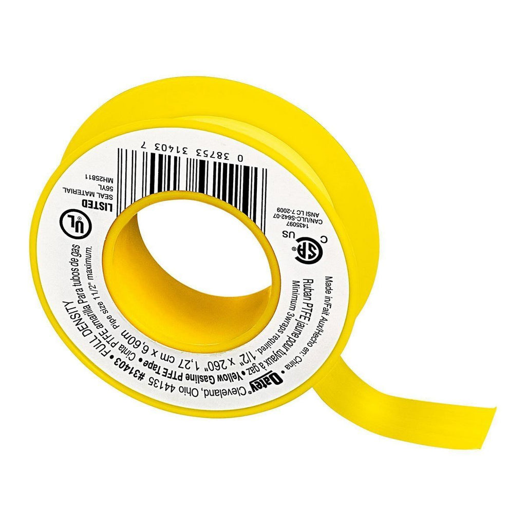 1/2 in. x 21-2/3 ft. Yellow PTFE Thread Seal Tape J253804