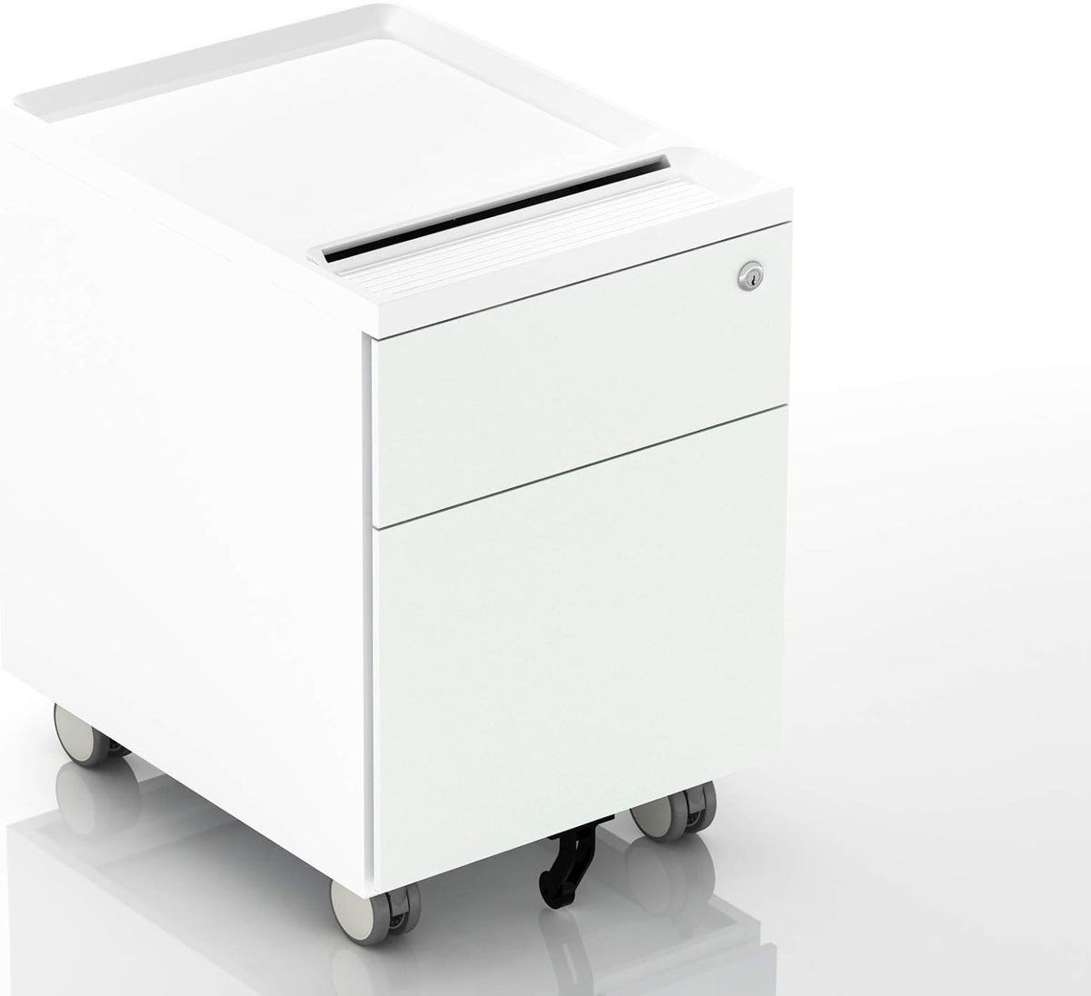 2 Drawer Mobile Filing Cabinet with Lock and Casters S70645