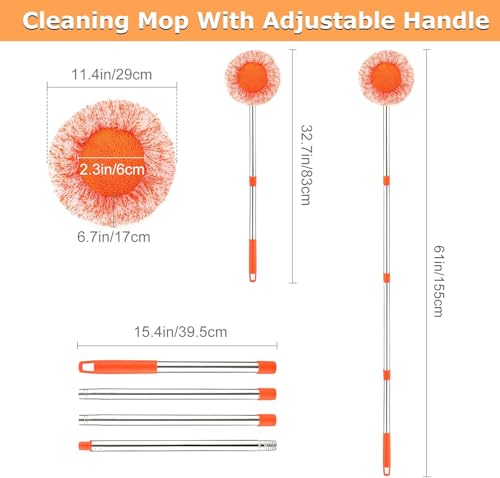 Adjustable 180° Rotatable Cleaning Mop with 4 Reusable Heads V568166