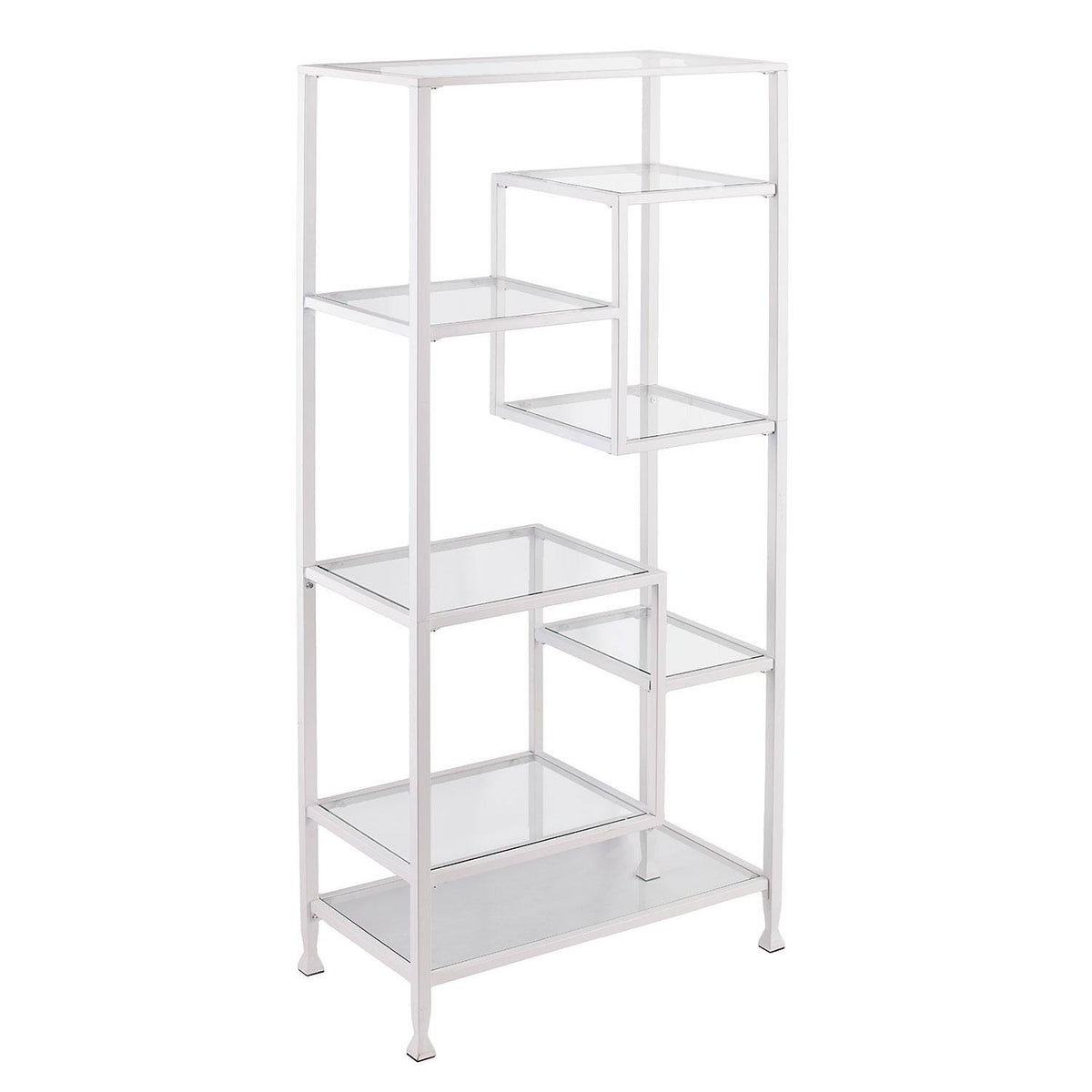 White Asymmetrical Bookcase V553