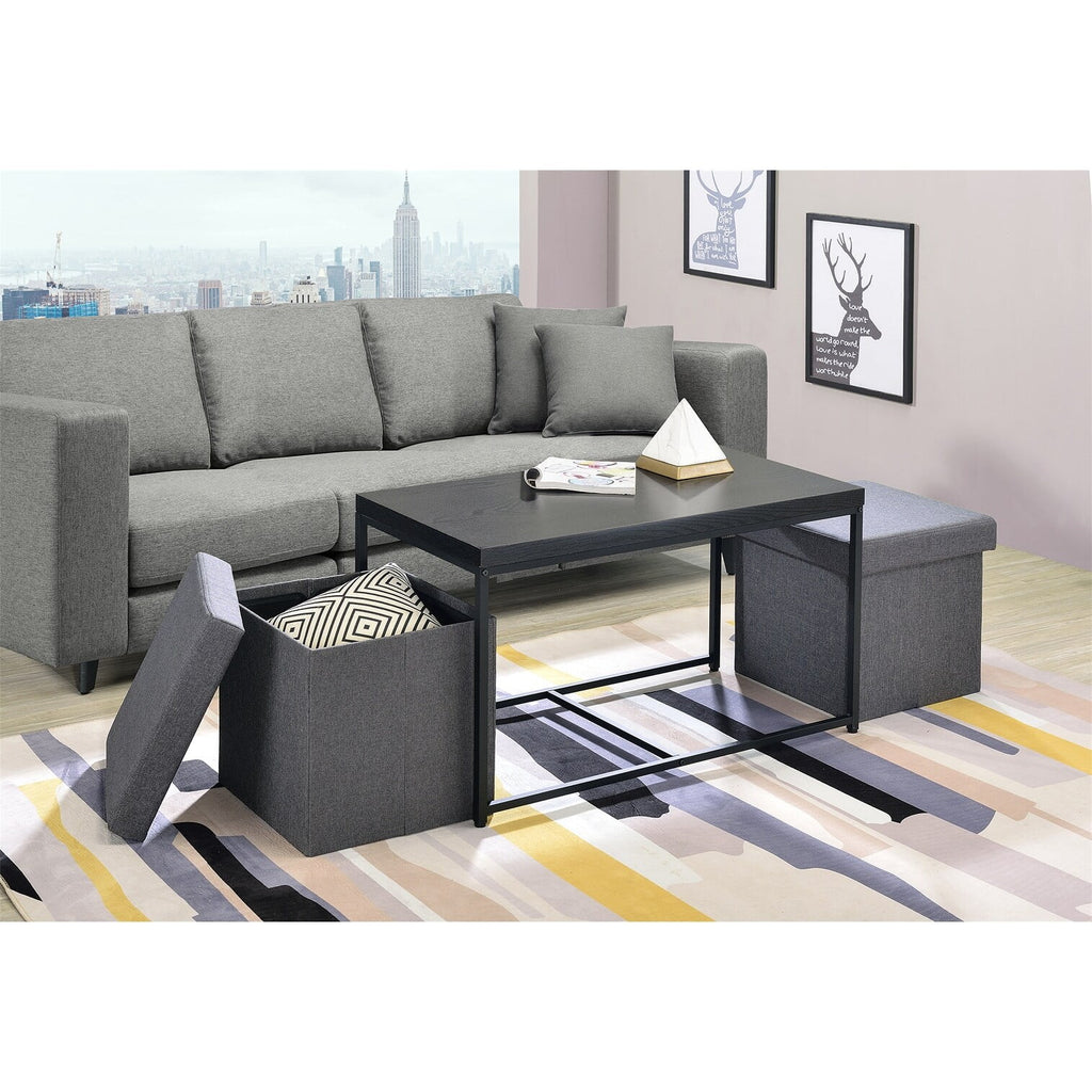 Oak Wood Grain 3 Piece Coffee Table Set P21068