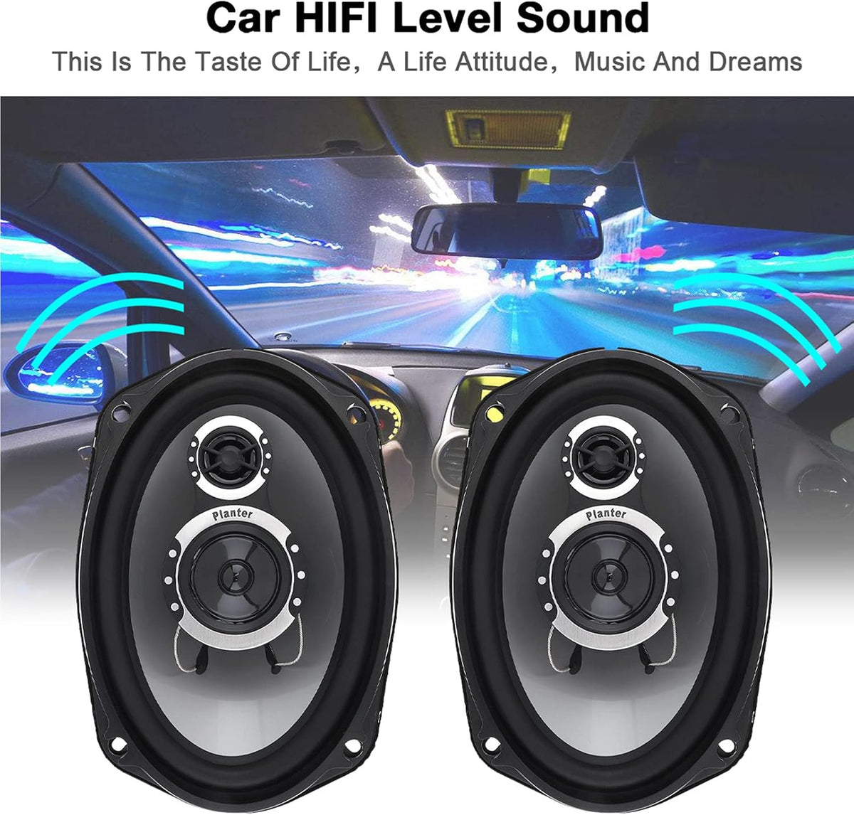 6''x 9'' 1000 Watt Max 3-Way Coaxial Speakers (2 Pack) F69414
