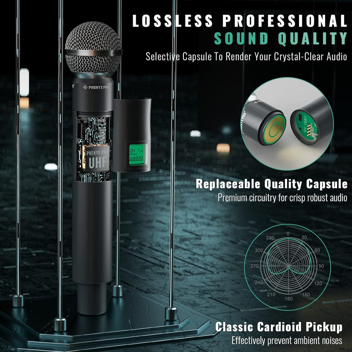 4-Channel UHF Wireless Handheld Dynamic Microphone System N574221