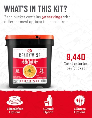 104 Servings Variety Pack Bucket Dehydrated Freeze Dried Food Y4723
