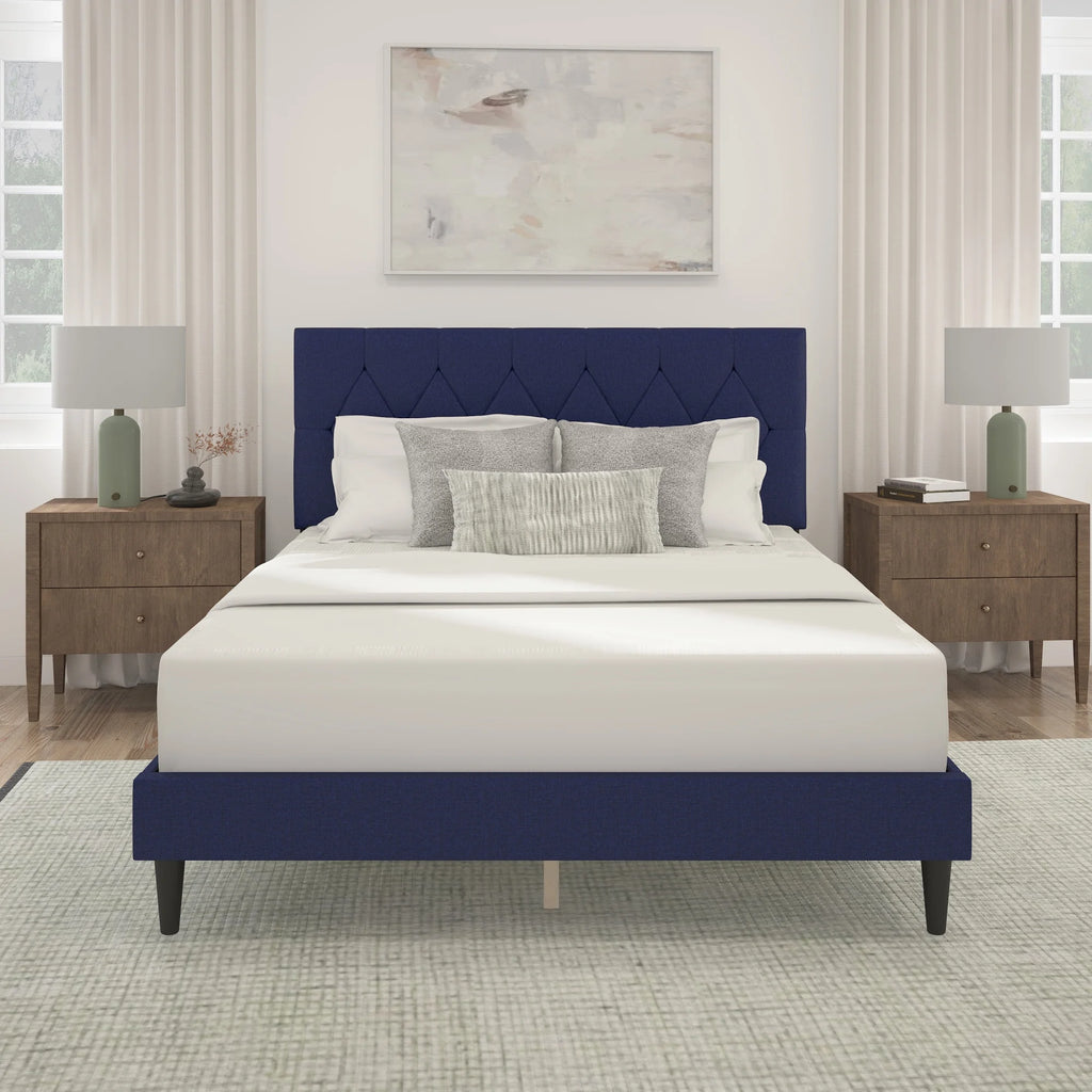 Gray Diamond Tufted Upholstered Queen Platform Bed G80474