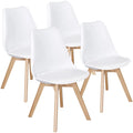 White Upholstered Dining Chairs Set of 4 D365327