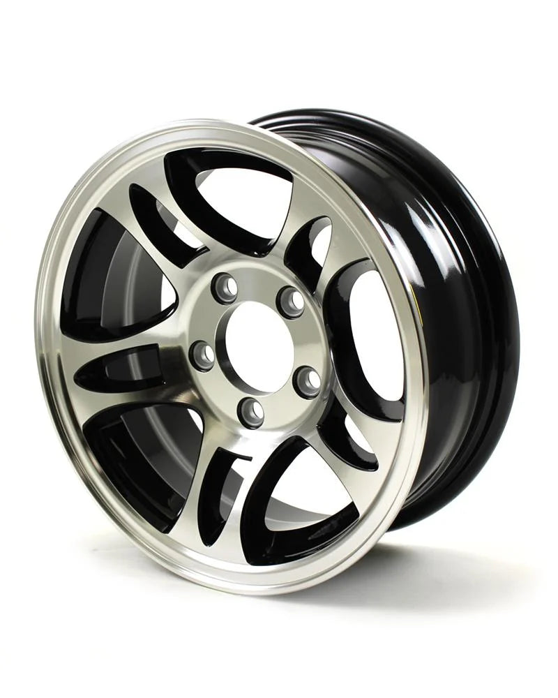 14X5.5 5-Lug on 4.5" Aluminum Trailer Wheel Black S25494