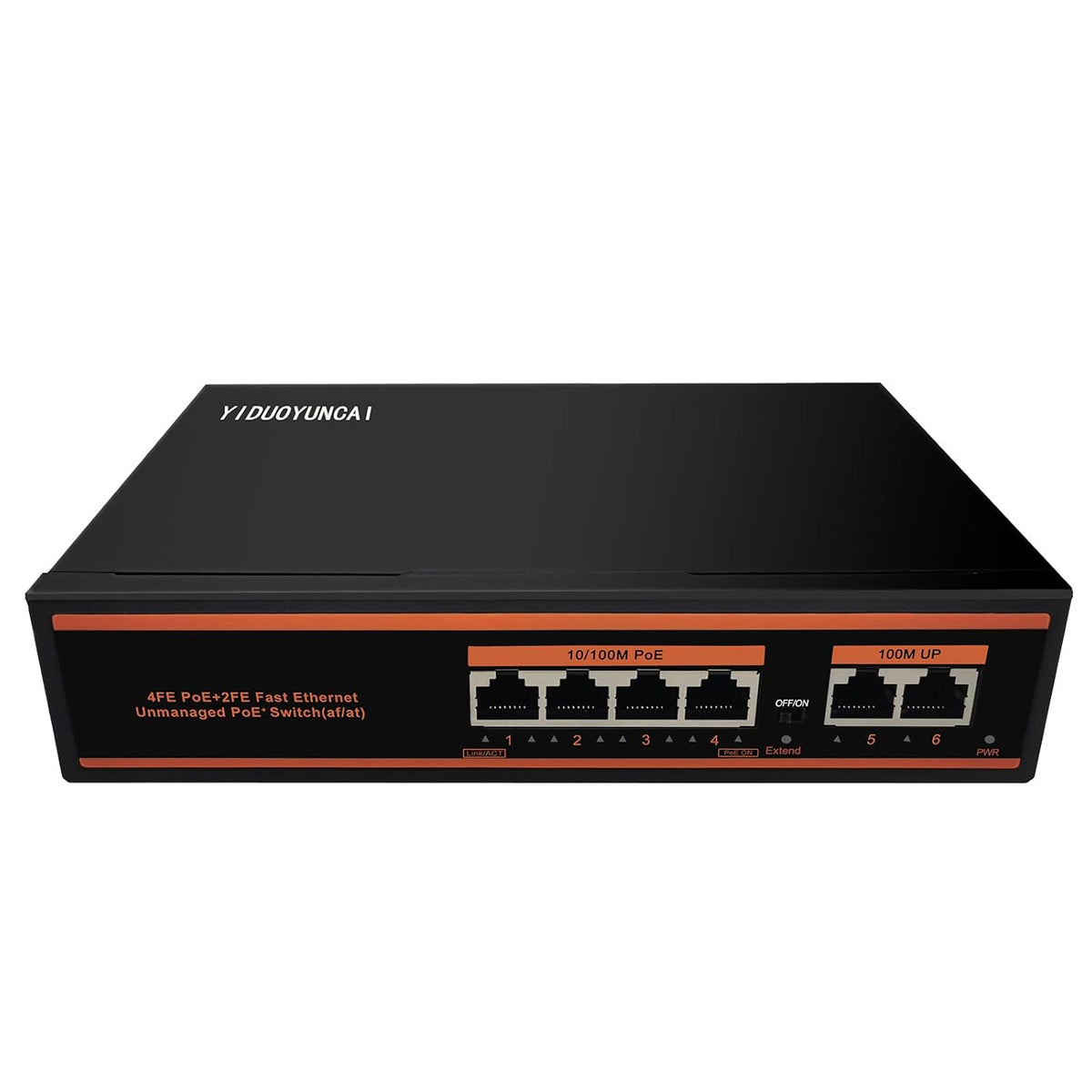 10 Ports Ethernet PoE Switch 8 Port 100Mbps PoE+ 2 UpLink 1000Mbps Metal Fanless Unmanaged Pack of 2 R324