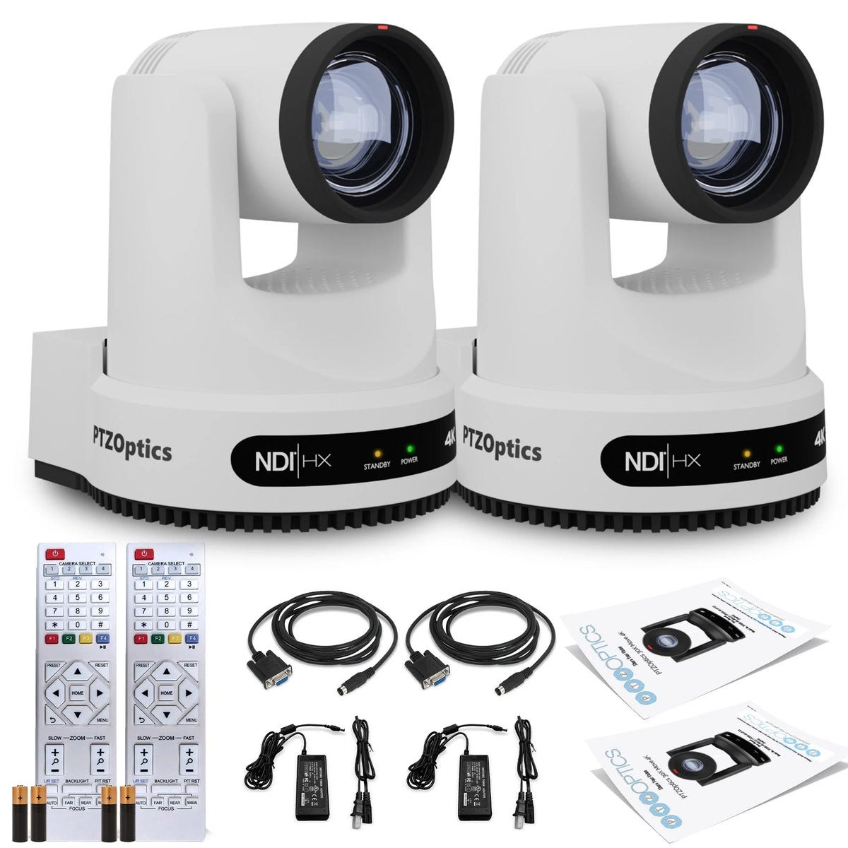 2 x PTZ Camera with 12x Optical Zoom (White) V46672