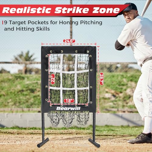 9 Hole Baseball Softball Pitching Net with Strike Zone W2625