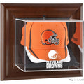 Brown Framed Wall-Mountable Baseball Cap Display Case Y598